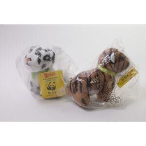 Wendy's, WWF, Plush Toy, Set of 2, Snow Leopard, Tiger, SEALED, ~ 260129-WH 73